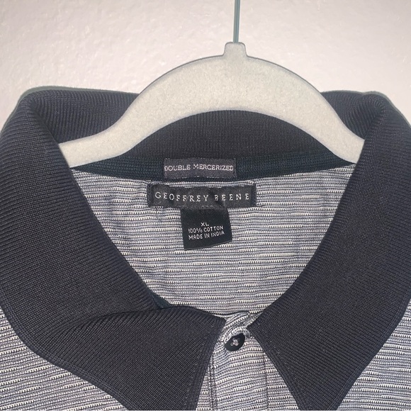 Geoffrey Beene gray heathered men’s shirt 100% cotton polo blk collar size XL - Picture 3 of 5